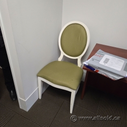 Green and White Dining Side Guest Chair